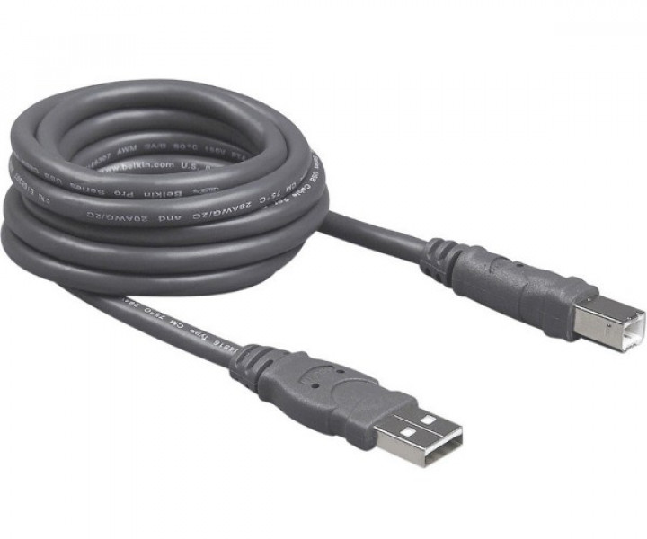 Кабель Belkin USB 2.0 AM/BM 4.8 м Black (F3U154bt4.8M)