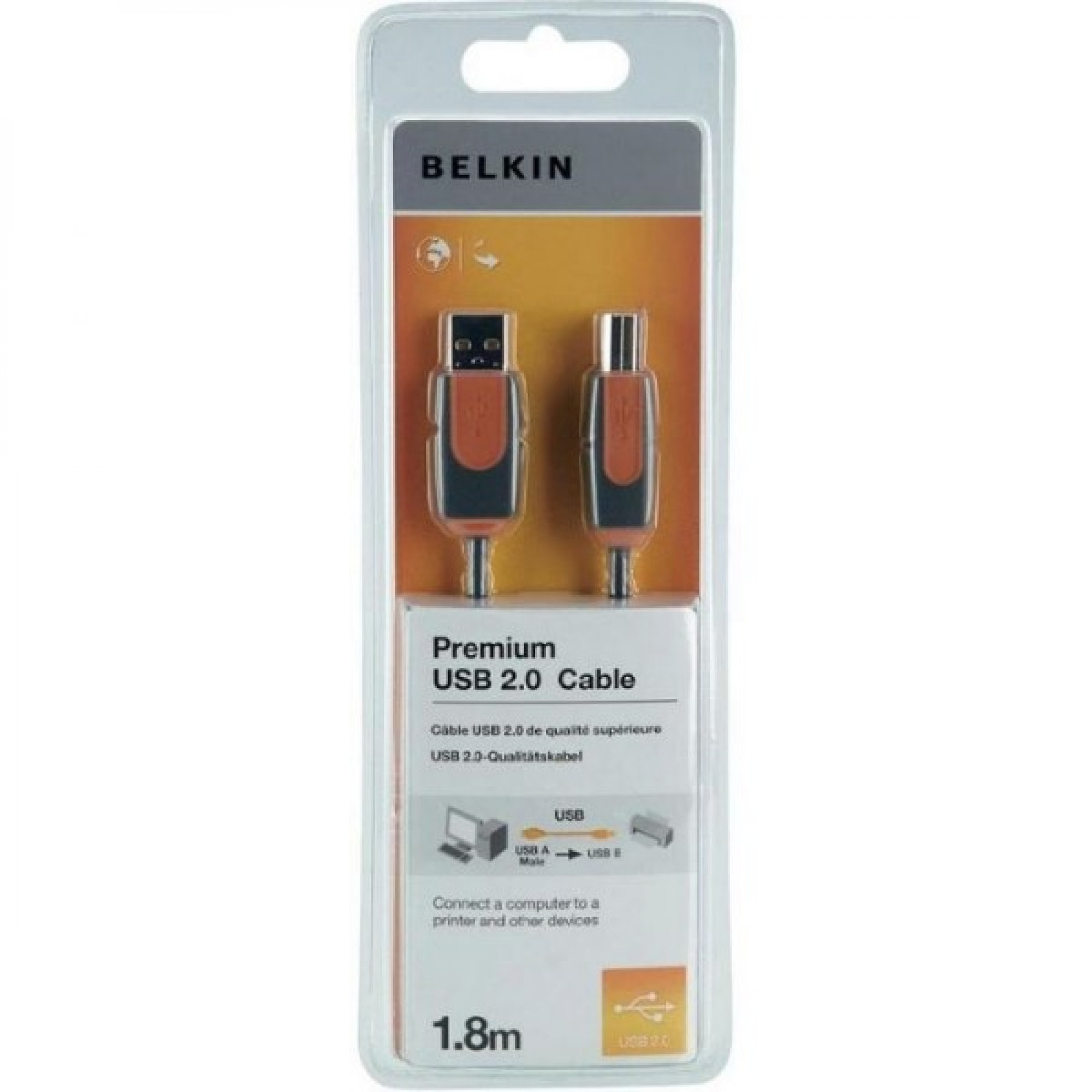 Кабель BELKIN USB 2.0 (AM/BM) DSTP, 1.8 M,Pro Series CU1000cp1.8M-P