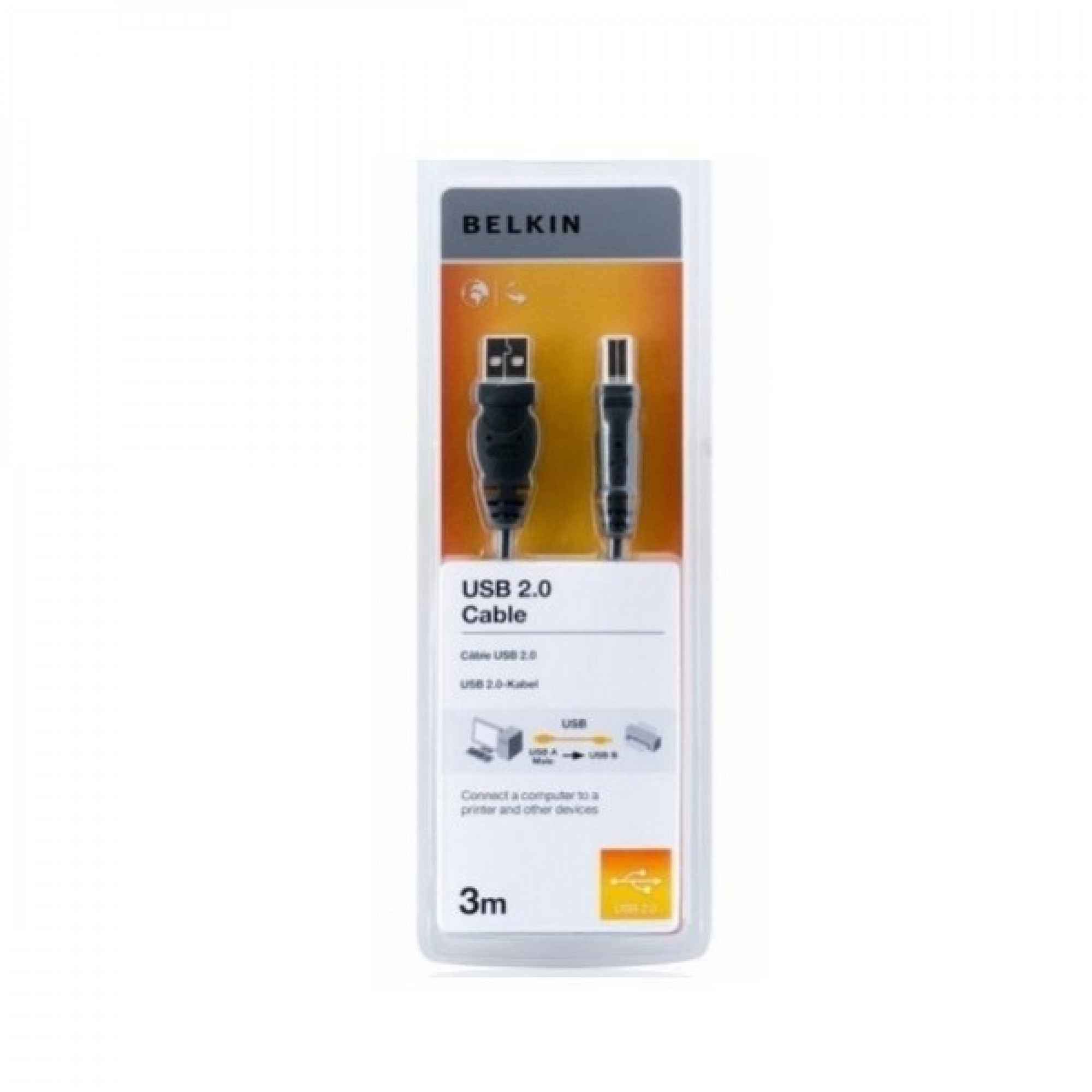 Кабель BELKIN USB 2.0 (AM/BM) DSTP, 3 M,DEVICE F3U154bt3M