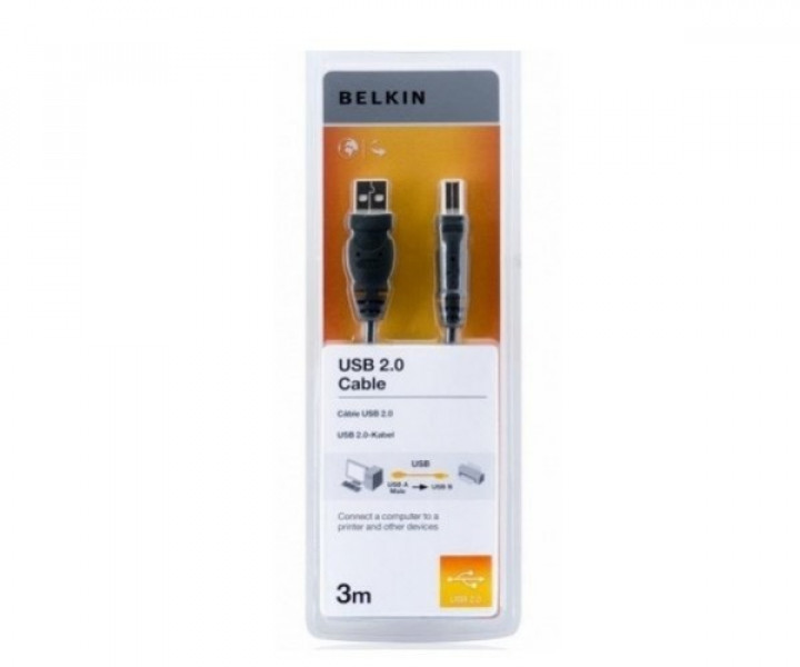 Кабель BELKIN USB 2.0 (AM/BM) DSTP, 3 M,DEVICE F3U154bt3M