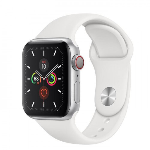 Apple Watch Series 5 GPS + LTE 40mm Silver Case w. White Sport Band (MWWN2) б/у