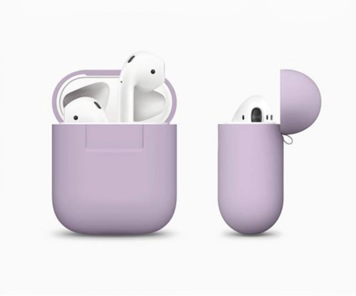 Чохол для AirPods Silicone case Full /lavander gray/