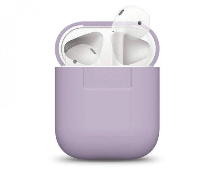 Чохол для AirPods Silicone case Full /lavander gray/
