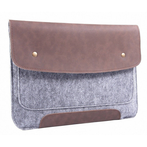 Чехол-конверт для Macbook 13 New на кнопках Brown (GM45-13New)
