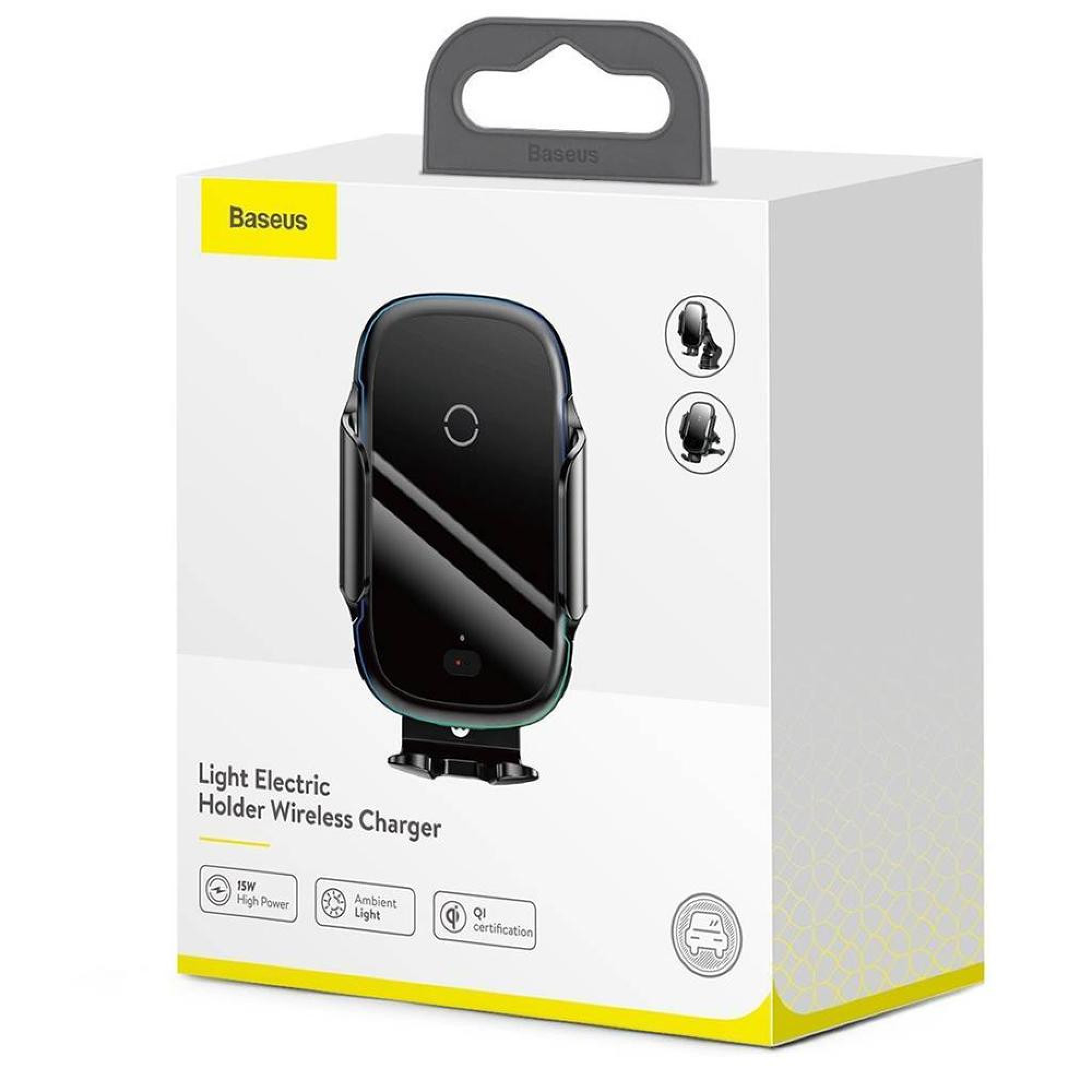 Автодержатель Baseus Light Electric 15W Wireless Charger Black (WXHW03-01)
