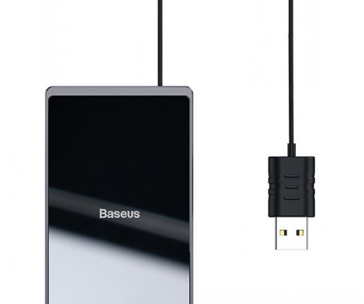 Беспроводное зарядное устройство Wireless Charger Baseus Card Ultra-Thin 15W with USB cable 1m Black (WX01B-01)