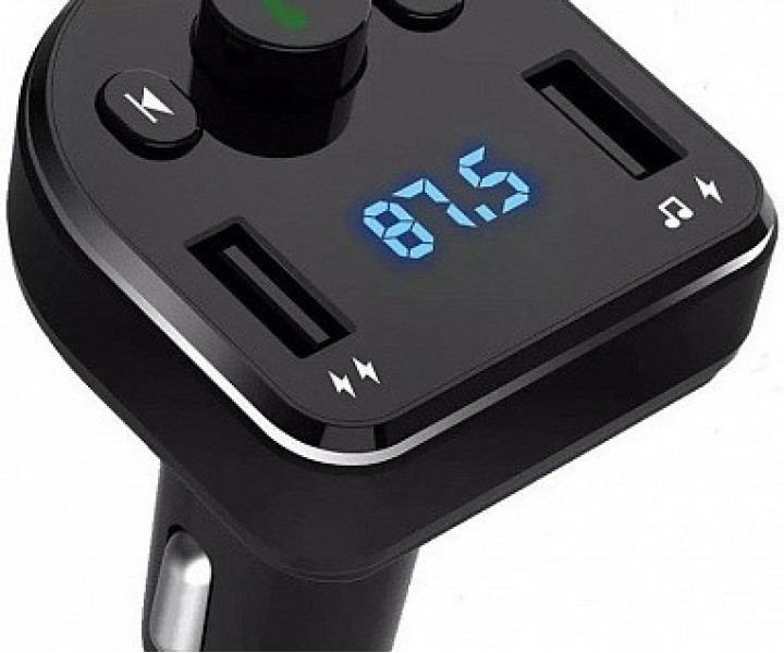 Автомобильное ЗУ FM трансмитер XO BCC-01 3.1A/2 USB Black