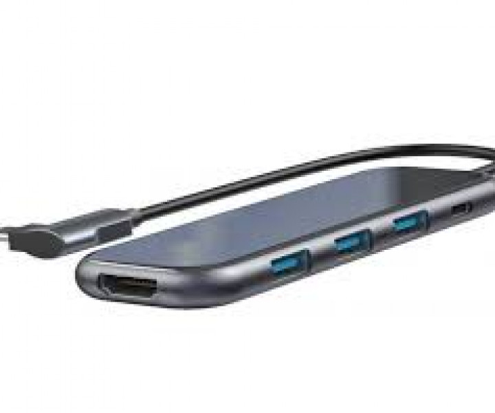 Хаб Baseus Multi-functional Type-C to 3xUSB3.0+HD4K+PD (CAHUB-BZ0G)