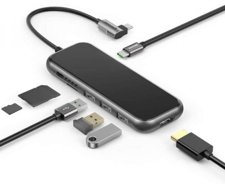 Хаб Baseus Multi-functional Type-C to 3xUSB3.0+HD4K+PD (CAHUB-BZ0G)