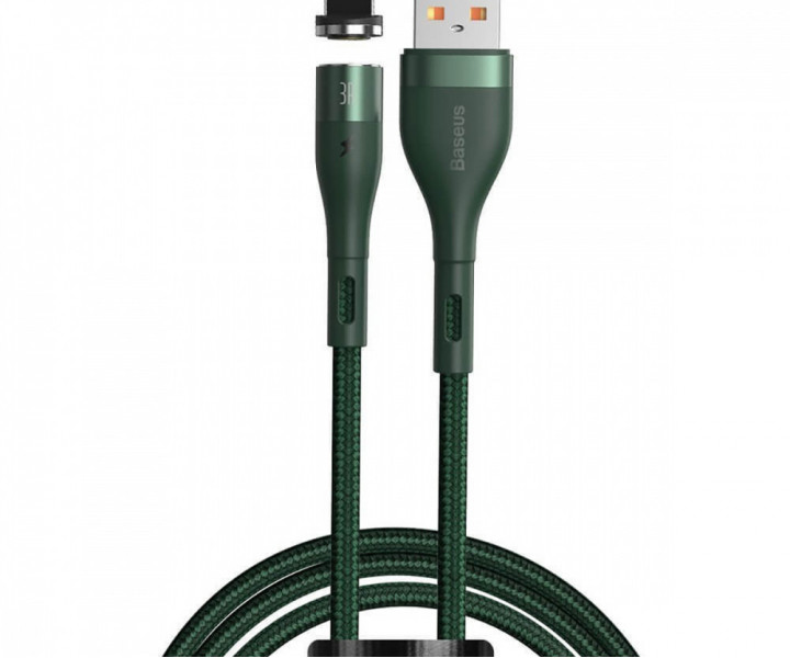 Кабель Baseus Zinc Magnetic Safe Fast Lightning 2.4A 1m Green (CALXC-K06)