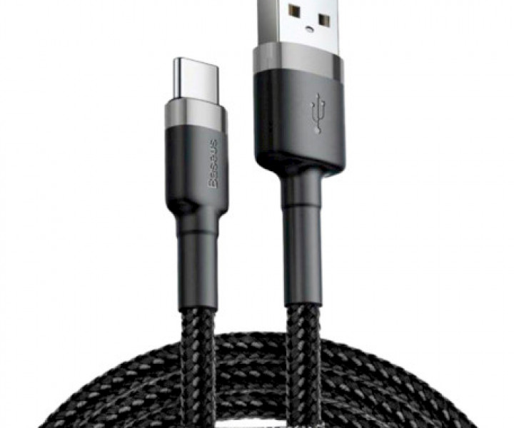 Кабель Baseus Cafule USB to Type-C Black/Grey (CATKLF-BG1)