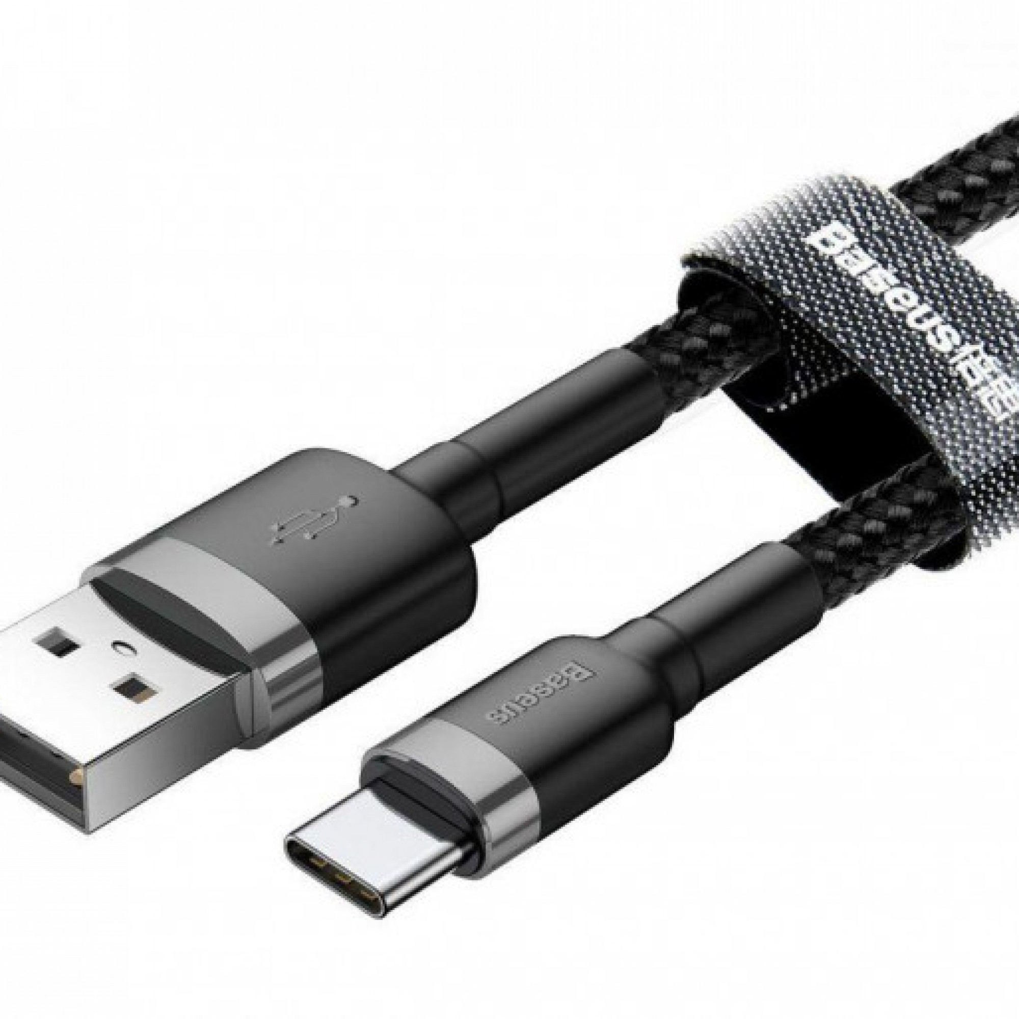 Кабель Baseus Cafule USB to Type-C Black/Grey (CATKLF-BG1)