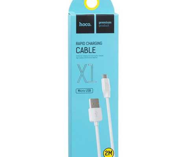 USB Cable Hoco X1 Rapid MicroUSB White 2m
