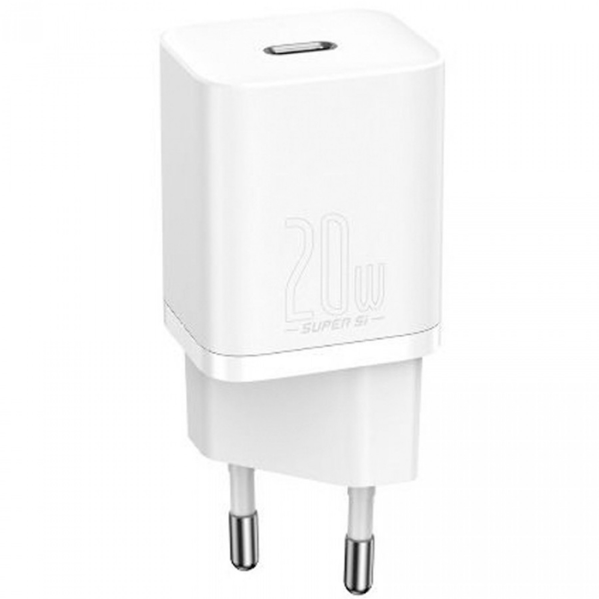 СЗУ 1Type-c Baseus Super Si 20w + Cable Type-c to Lihting ( TZCCSUP-B02) White