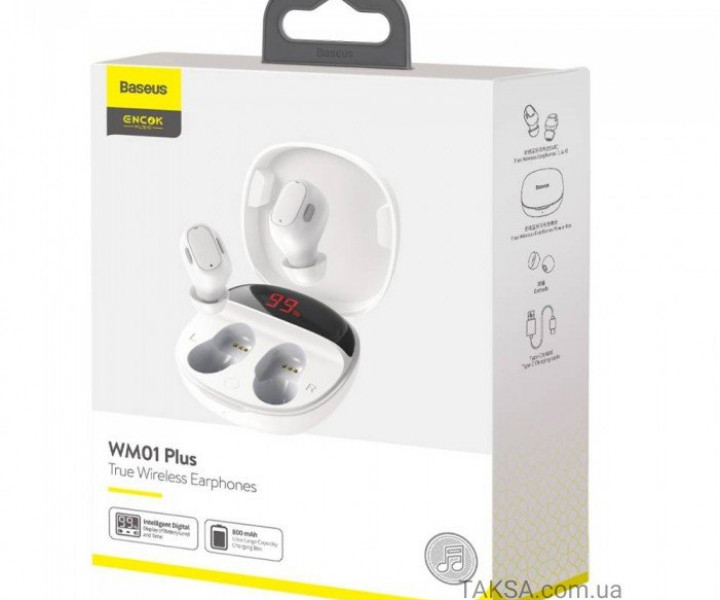 Наушники Baseus WM01 Plus TWS White (NGWM01P-02)
