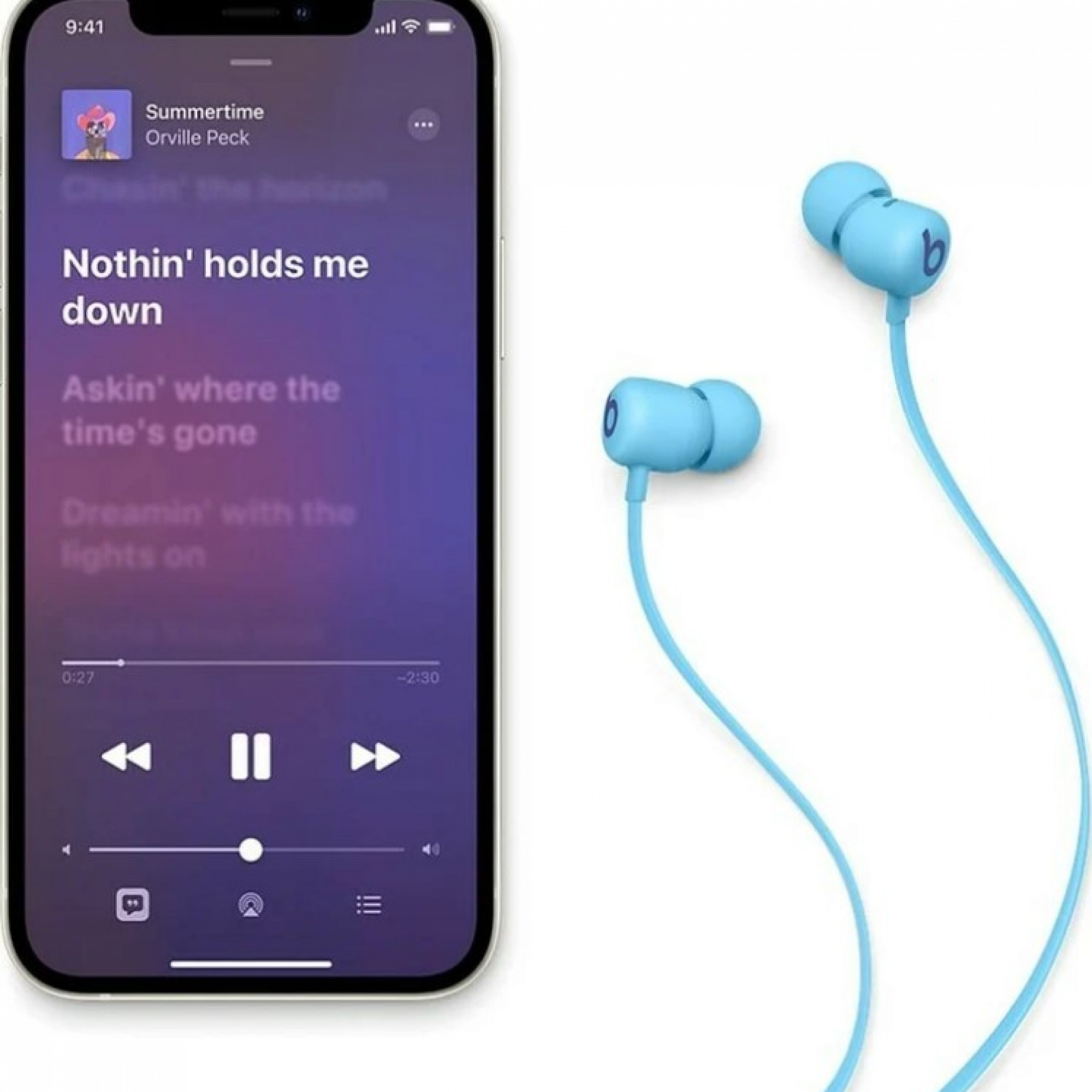 Наушники с микрофоном Beats Flex – All-Day Wireless Earphones - Flame Blue (MYMG2)