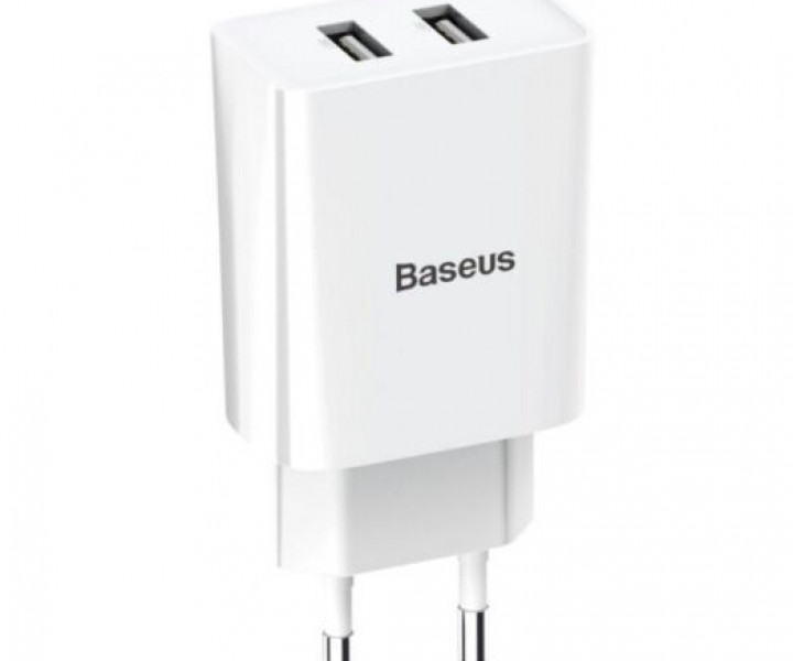 СЗУ Baseus Speed Mini Dual U Charger 10.5W 2USB (white)