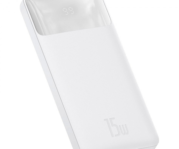 Внешний аккумулятор Baseus Bipow Digital Display 10000 mAh 15W White (PPDML-I02)