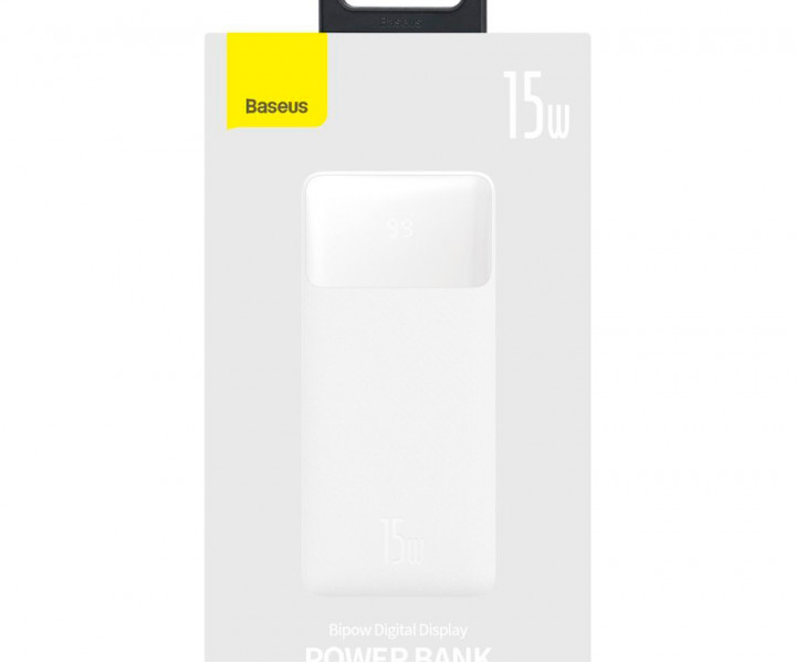 Внешний аккумулятор Baseus Bipow Digital Display 10000 mAh 15W White (PPDML-I02)