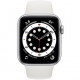 Apple Watch Series 6 GPS 44mm (GPS+LTE) Silver Aluminum Case with White Sport Band (M07F3 / MG2C3)