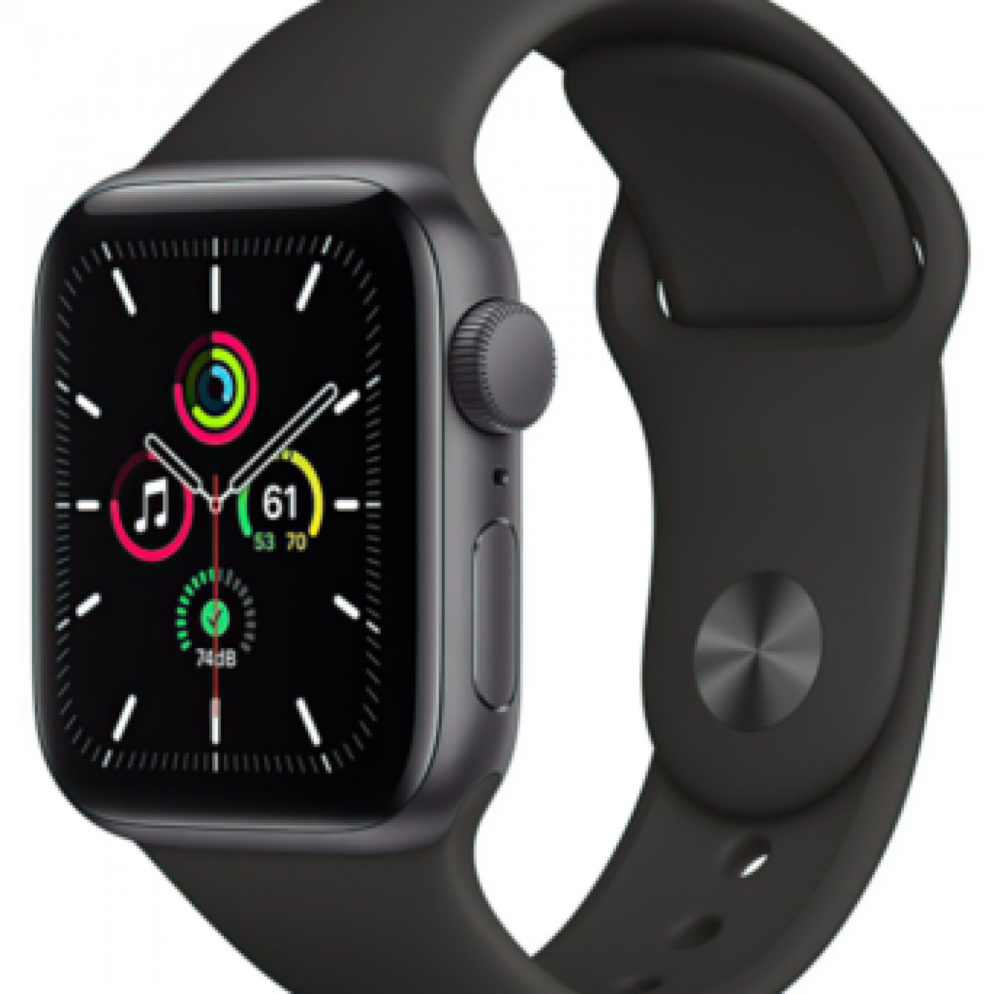 Apple Watch SE GPS 40mm Space Gray Aluminum Case w. Black Sport B. (MYDP2)