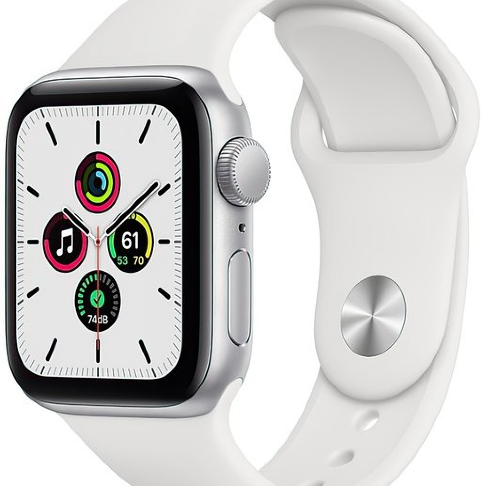Apple Watch 6 40mm 4G Silver Stainless Steel Case with White Sport Band (M02U3, M06T3)