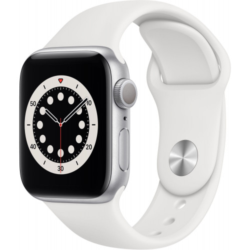 Apple Watch 6 40mm GPS Silver Aluminum Case w. White Sport Band (MG283) б/у