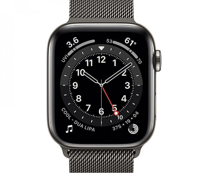 Apple Watch 6 44mm 4G Graphite Stainless Steel Case with Graphite Milanese Loop (M09J3/M07R3)