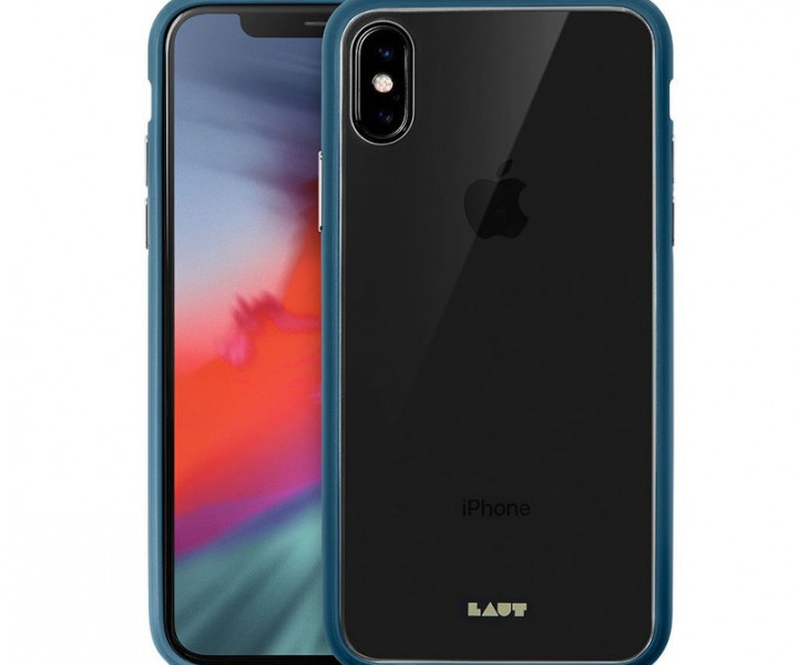 Чохол LAUT ACCENTS TEMPERED GLASS для iPhone X/XS Blue (LAUT_iP18-S_AC_BL)