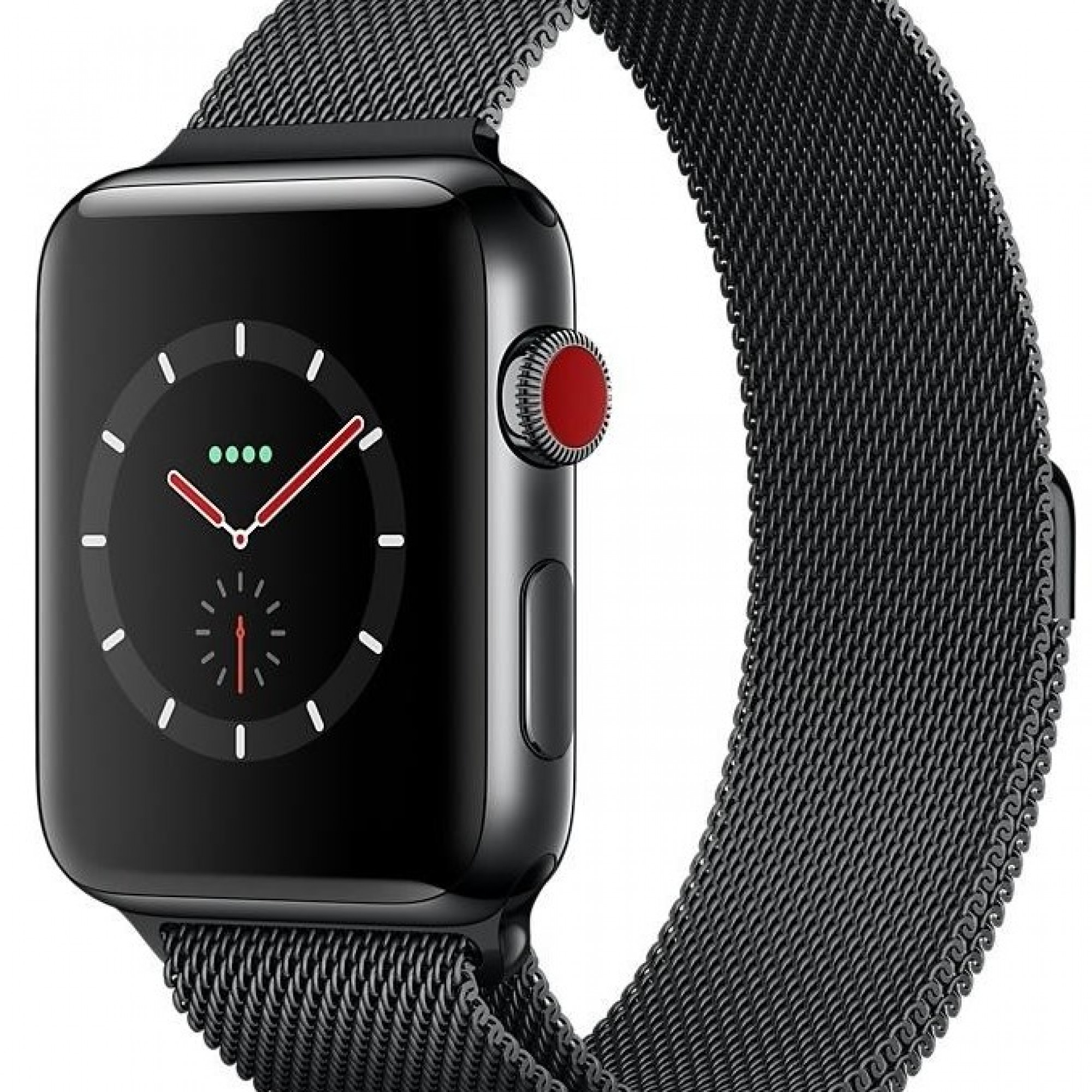 Apple Watch Series 3 42mm GPS + Cell Stainless Steel Space Black w.Black Sport Band (MR1V2) б/у