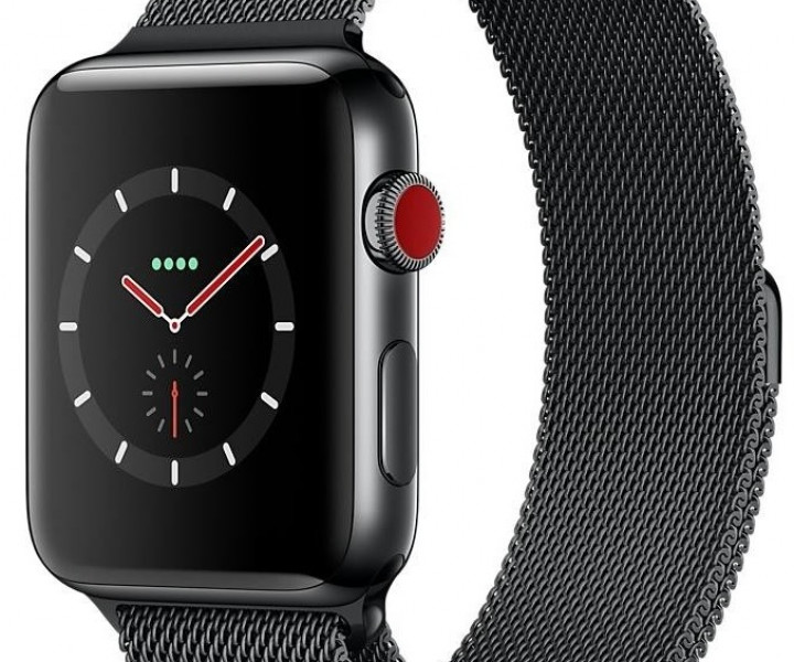 Apple Watch Series 3 42mm GPS + Cell Stainless Steel Space Black w.Black Sport Band (MR1V2) б/у