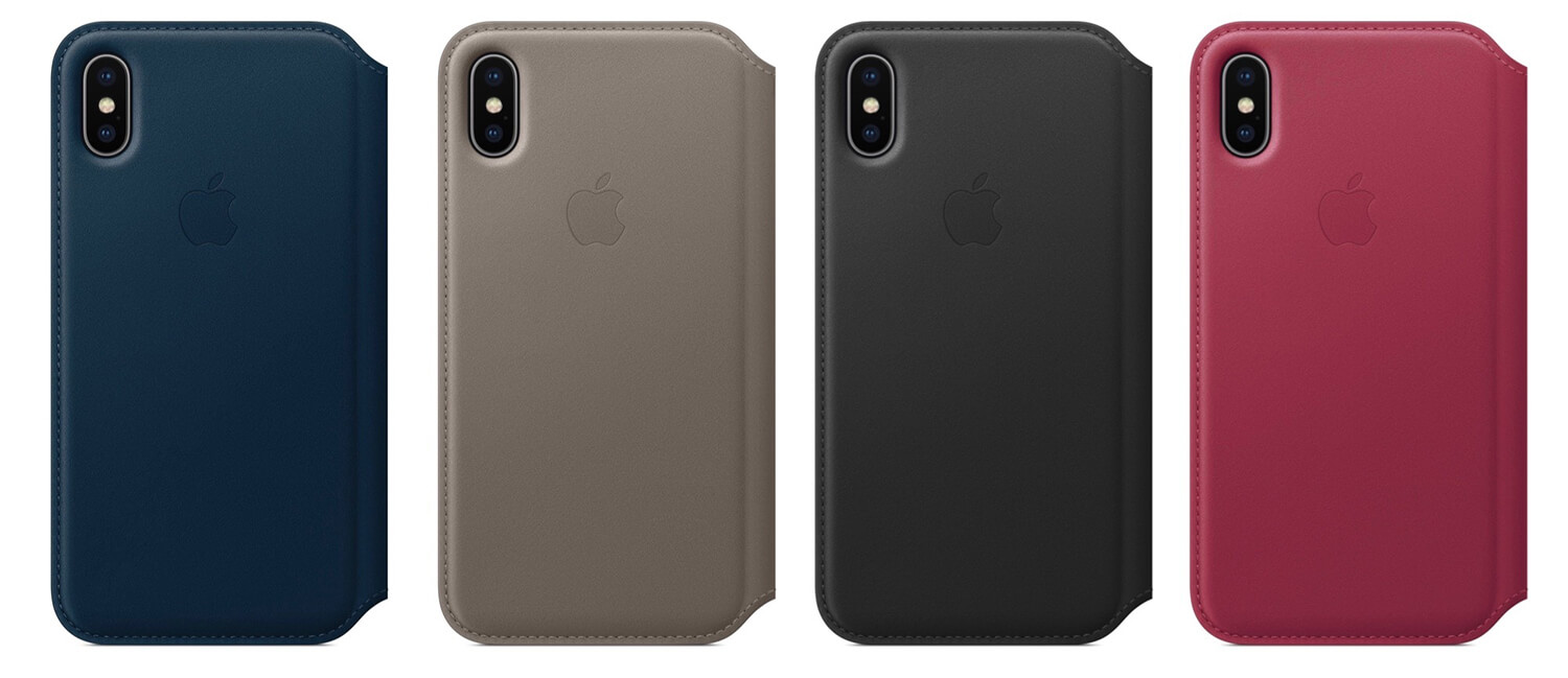 Apple leather folio iPhone X кольору