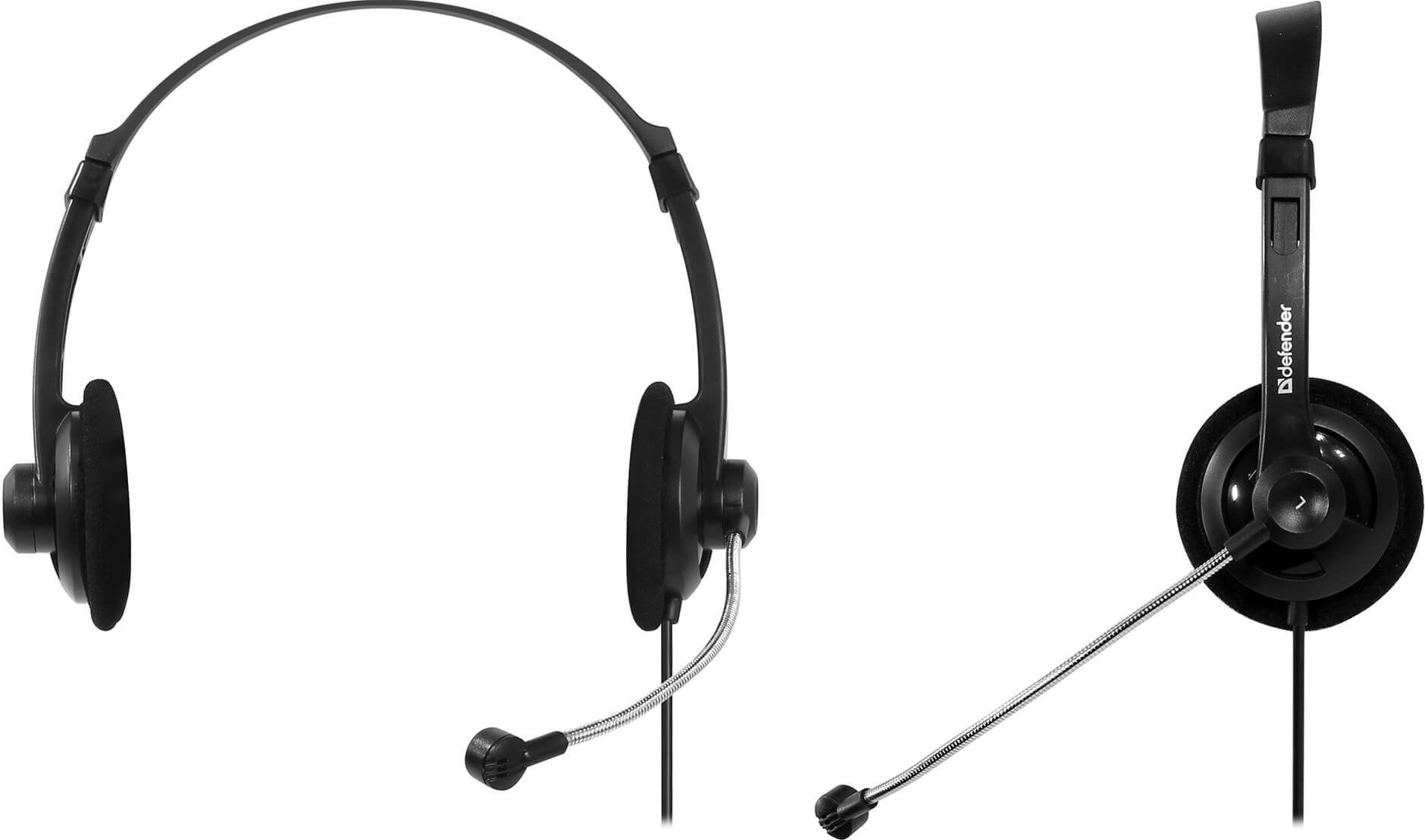 Наушники Defender Aura 104 Black, 2 x Mini jack (3.5 мм), накладные, кабель 1.8 м