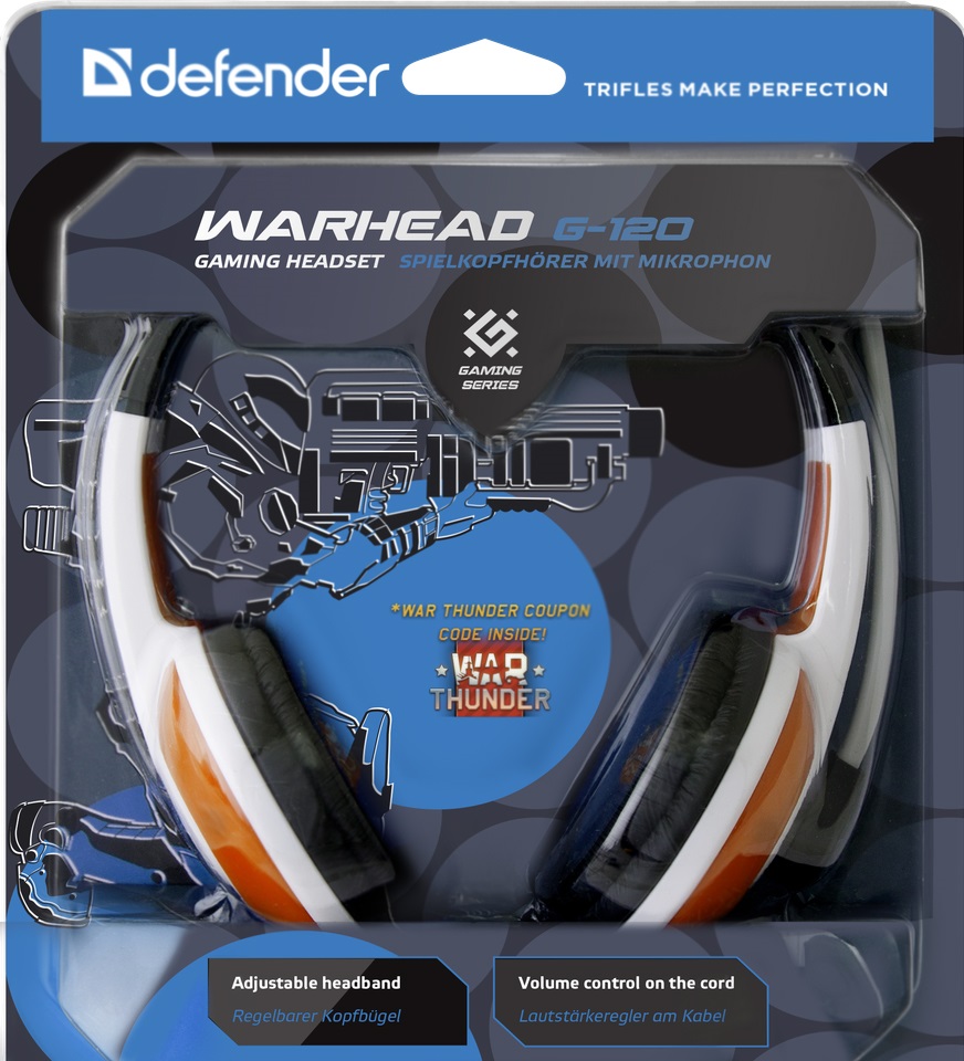 Наушники Defender Warhead G-120 Red/White