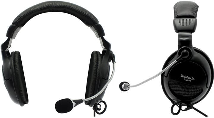 Навушники Defender HN-898 Black, 2 x Mini jack (3.5 мм), накладні, регулятор гучності, кабель 3 м