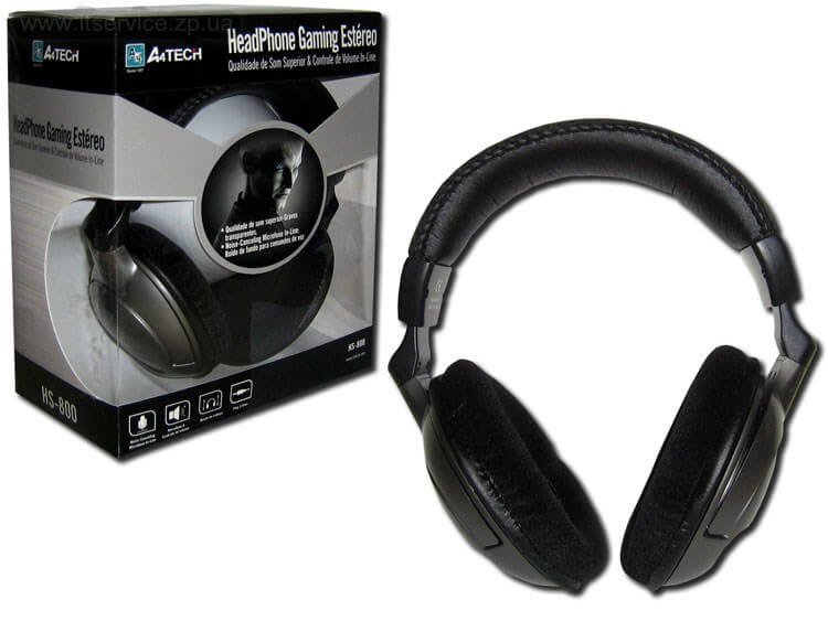 Гарнитура A4Tech HS-800 Black, 2 x Mini jack (3.5 мм), накладные, кабель 2 м, превосходное качество 