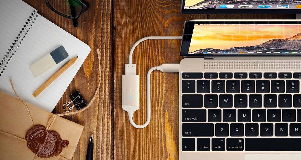 Satechi Type-C HDMI Adapter подключение к MacBook