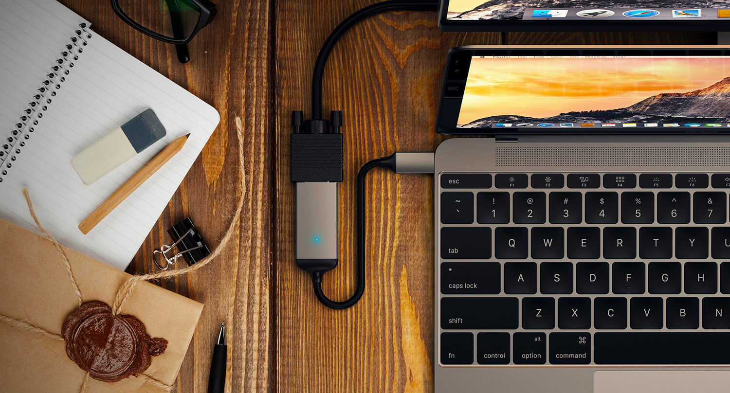 Satechi Type-C VGA Adapter в MacBook